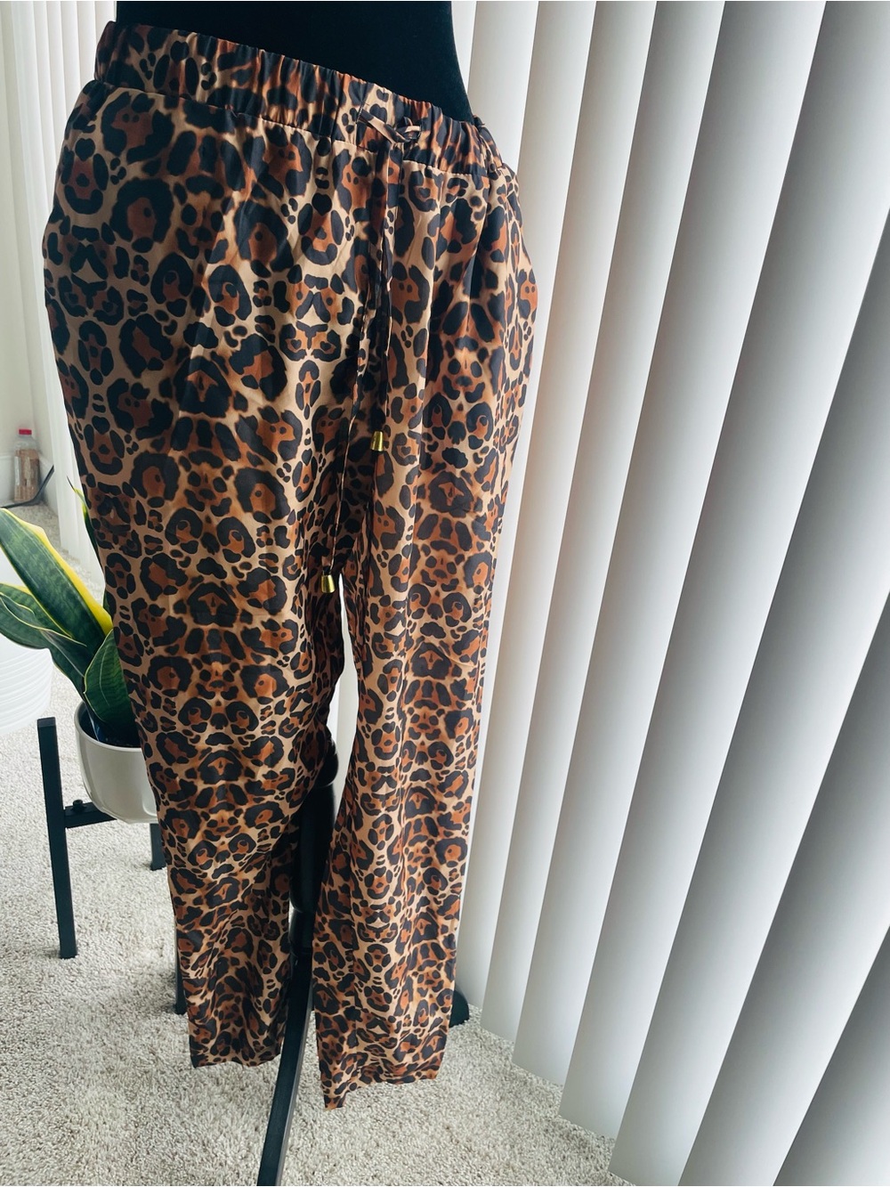 H&M Brown and Black Leopard Pants